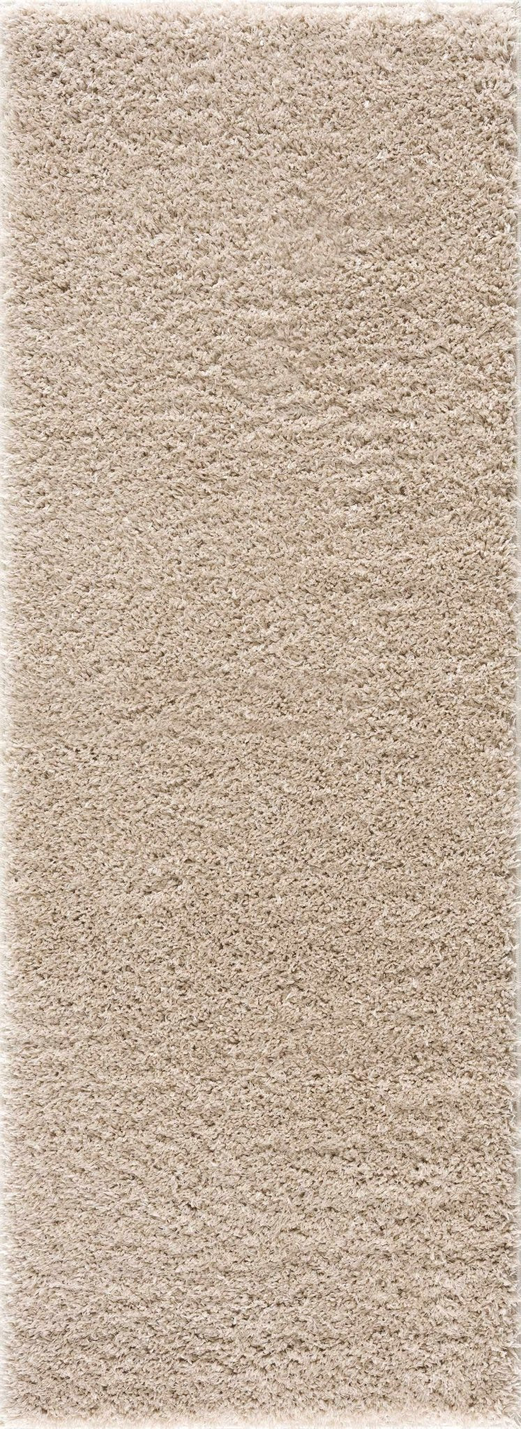 Faina Solid Beige Shag Rug Washable - Eva Essentials