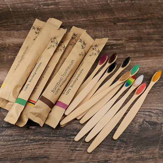 Flat Bamboo Toothbrush Kraft Paper Bag Toothbrush - Eva Essentials