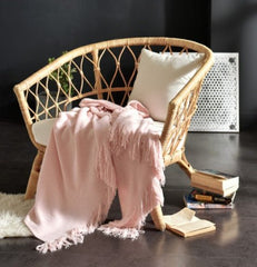 Fringed Knitted Small Blanket Napping Blanket Sofa Blanket - Eva Essentials