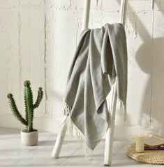 Fringed Knitted Small Blanket Napping Blanket Sofa Blanket - Eva Essentials