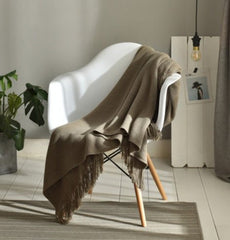 Fringed Knitted Small Blanket Napping Blanket Sofa Blanket - Eva Essentials