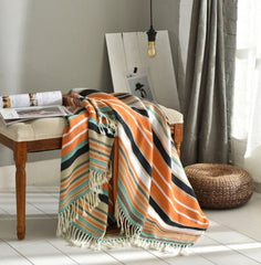 Fringed Knitted Small Blanket Napping Blanket Sofa Blanket - Eva Essentials