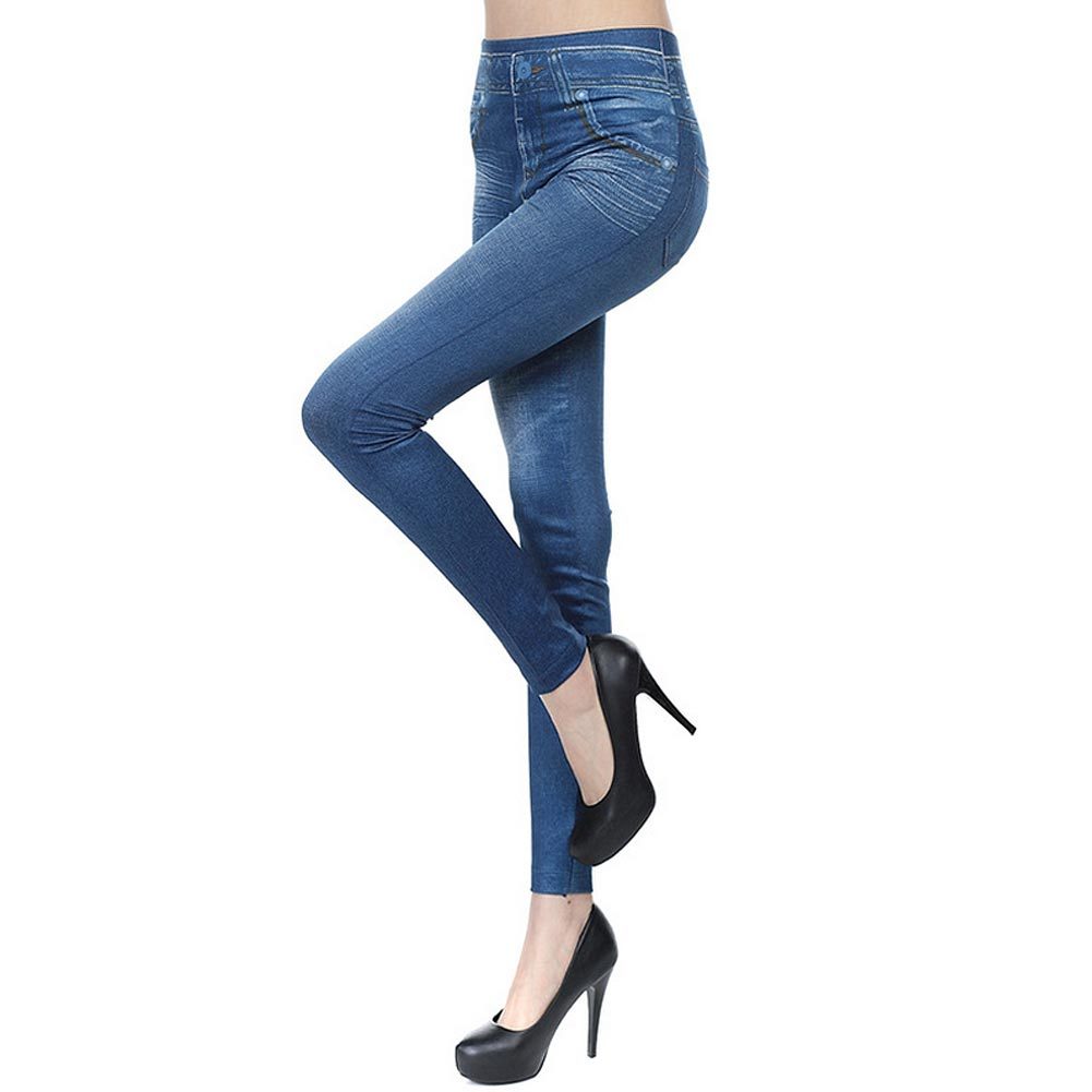 High Waisted Jeggings - Denim Leggings - Eva Essentials