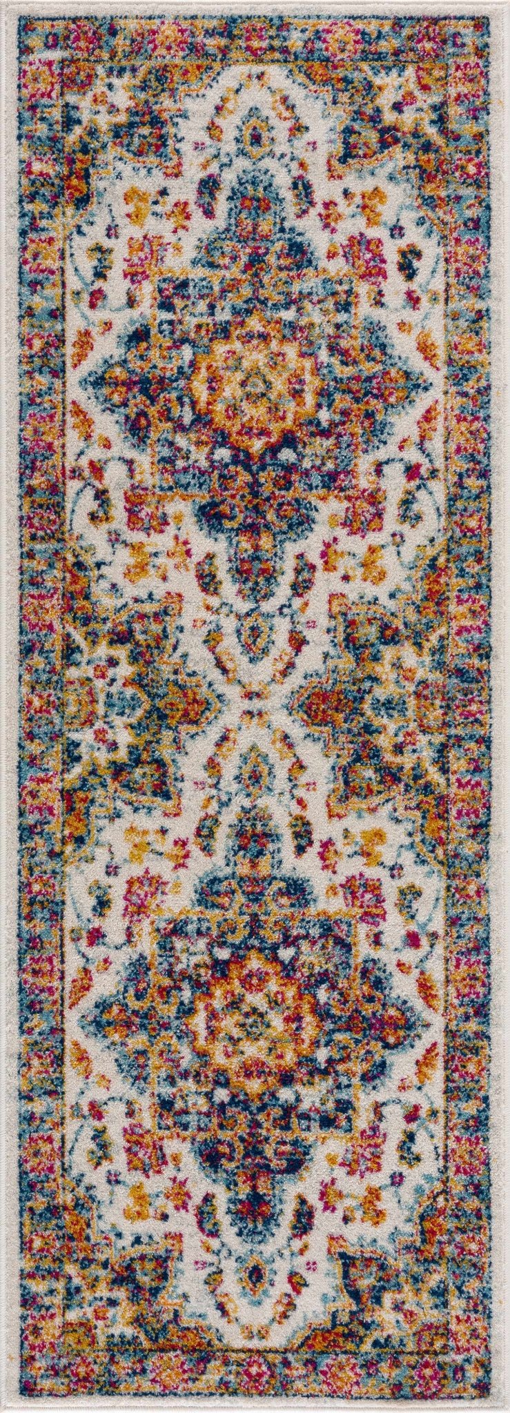 Istanbullu Blue & Orange Area Carpet - Clearance - Eva Essentials