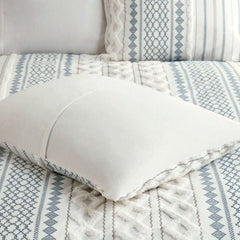 King Cal King Cotton Printed Duvet Cover Set With Chenille - Eva Essentials
