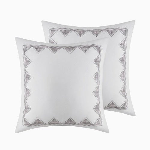 King Cal King Cotton Printed Duvet Cover Set With Chenille - Eva Essentials