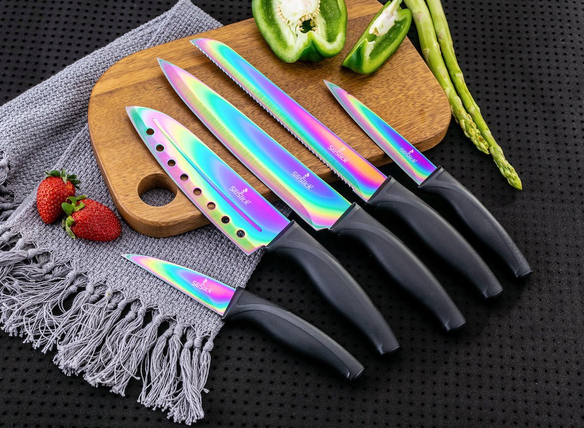 Kitchen Knife Set - Black Handle - Eva Essentials