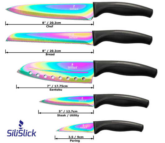 Kitchen Knife Set - Black Handle - Eva Essentials