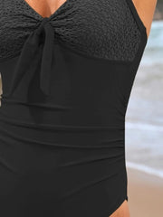 Lace Detail Crisscross Back One - Piece Swimwear - Eva Essentials