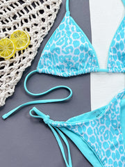 Leopard Print Halter Neck Tie Side Bikini Set - Eva Essentials