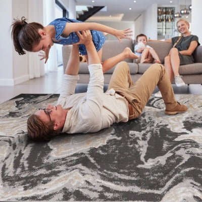Living Room Rug Abstract Non - Shedding - Eva Essentials