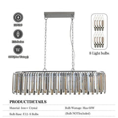 Modern Oval Crystal Chandelier Luxury Home Decor Fixtures - No Bulbs Unavailable Platform - Temu - Eva Essentials