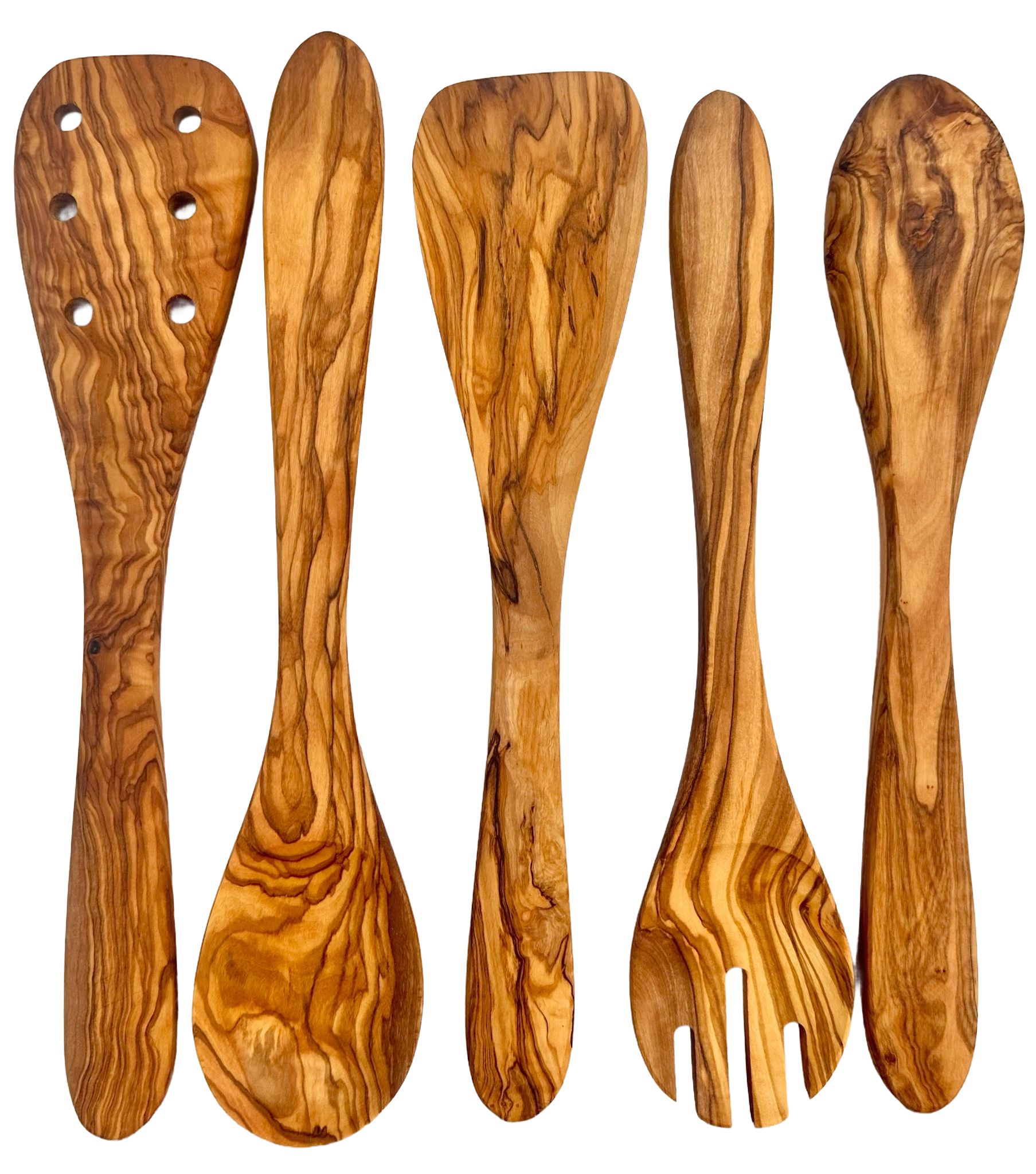Olive Wood Kitchen Servers Set - 5 pcs - Eva Essentials