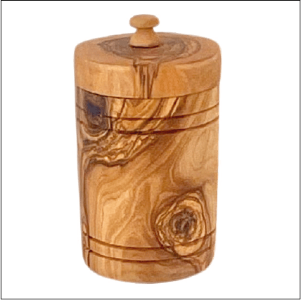 Olive Wood Spice Jar Salt Keeper w/Lid - Eva Essentials
