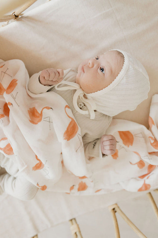 Bamboo & Cotton Snuggle Wrap Bright Pink Swaddle Blanket Set