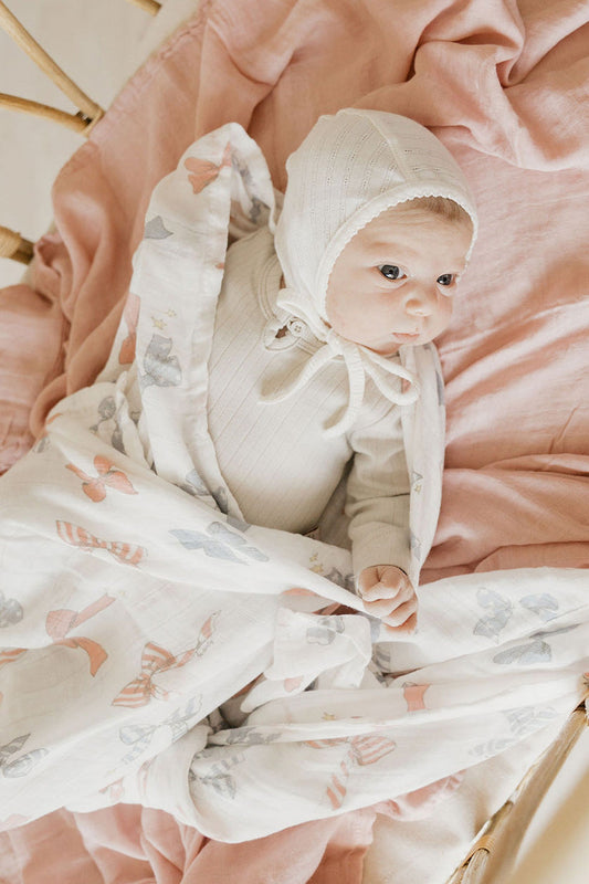 Bamboo and Cotton Snuggle Wrap Pastel Pink Swaddle Blanket Set