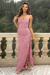 Sequin Backless Split Maxi Dress - Eva Essentials