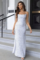 Sequin Backless Split Maxi Dress - Eva Essentials