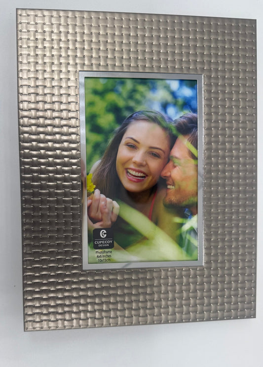 Silver brushed woven picture frame 4 x 6 - Eva Essentials