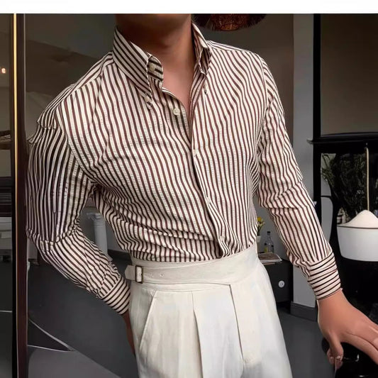Spring Seersucker Series Shirt Men - Eva Essentials