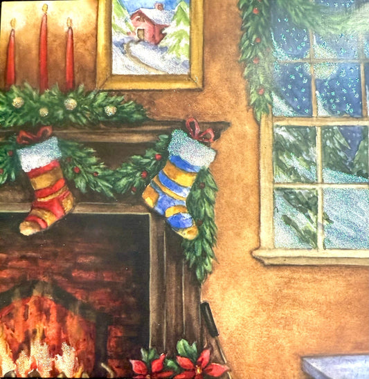 Treasures 3D Pop - Up Greeting Card Trimming Santa - Eva Essentials