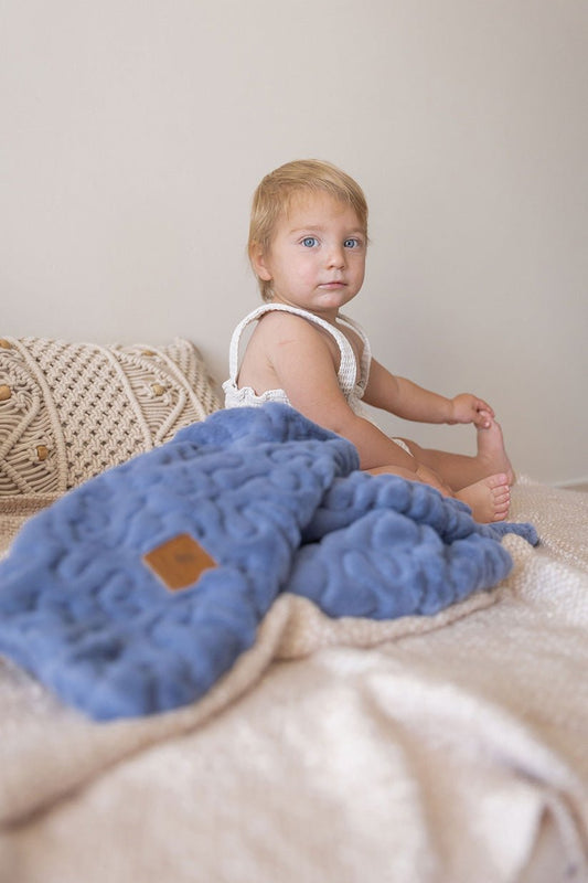 Ultra - Soft Solid Blue Fur Blanket - Eva Essentials