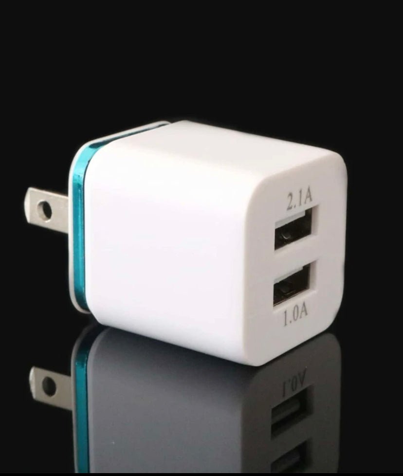 USB Wall Charger Plug Block Cube 2 Port Portable Fast Charger - Eva Essentials
