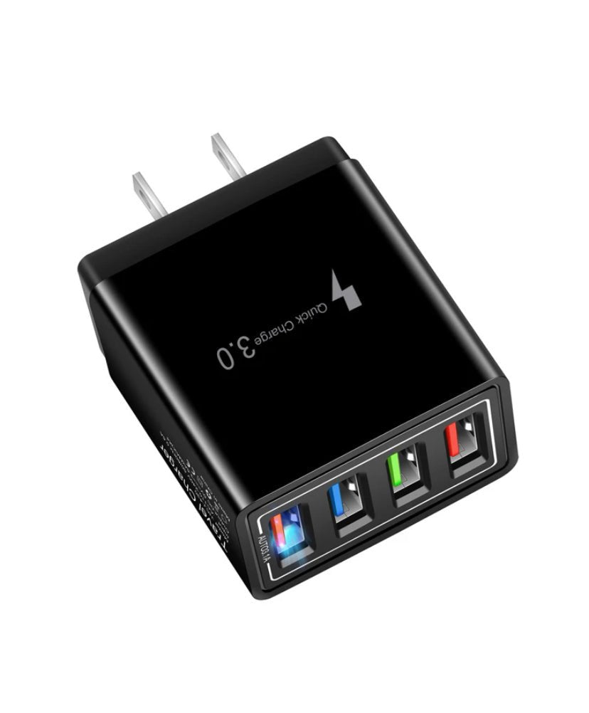 USB Wall Charger Plug Block Cube 4 Port Portable Quick Charger - Eva Essentials
