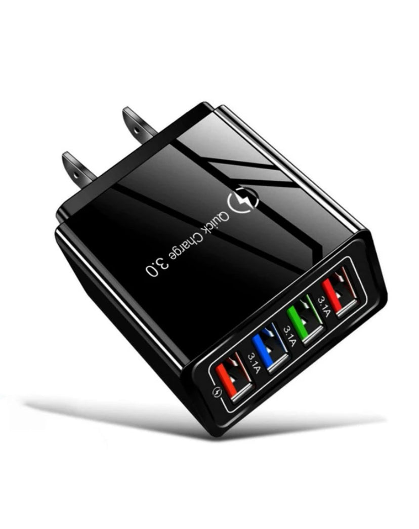 USB Wall Charger Plug Block Cube 4 Port Portable Quick Charger - Eva Essentials