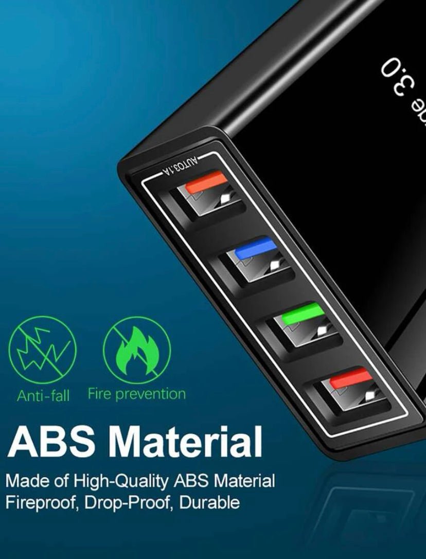 USB Wall Charger Plug Block Cube 4 Port Portable Quick Charger - Eva Essentials