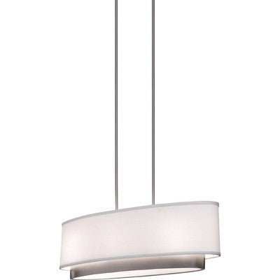 Artcraft Lighting SC784 Scandia Oval Chandelier, Brushed Nickel with White Linen Shade - Eva Essentials