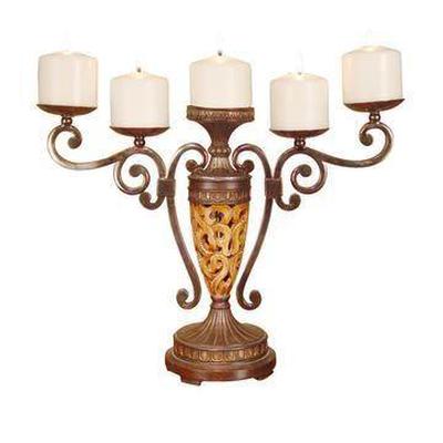 Candle holder 5 candles ornamental wooden - Eva Essentials