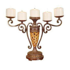 Candle holder 5 candles ornamental wooden - Eva Essentials