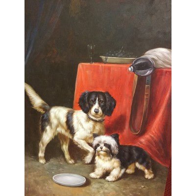 Canvas Oil Painting Canine Duo 24"x 36" - Eva Essentials