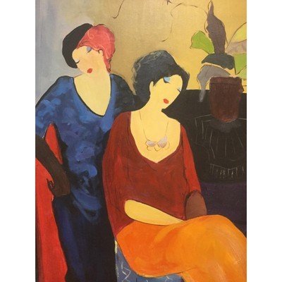 Canvas Oil Painting Chagall Inspired Ladies Framed 29" x 41" - Eva Essentials