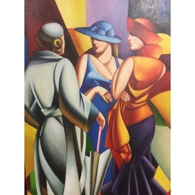 Canvas Oil Painting Dame Trio 24" x 36" - Eva Essentials