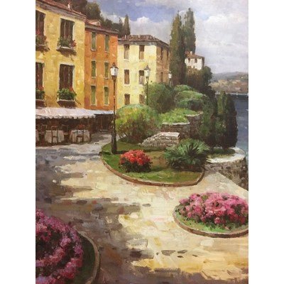 Canvas Oil Painting French Riviera Seaview 30" x 40" - Eva Essentials