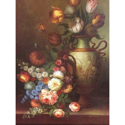 Canvas Oil Painting Grand Vase with Flowers 36"x 48" - Eva Essentials