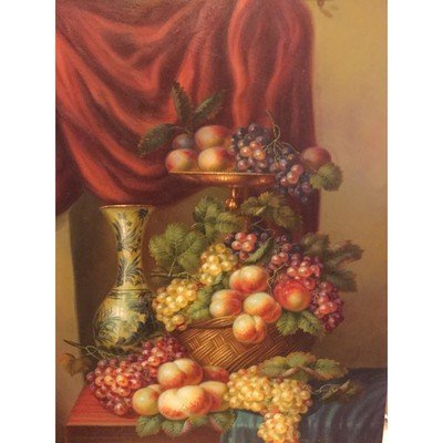 Canvas Oil Painting Vase and Fruit 24" x 36" - Eva Essentials