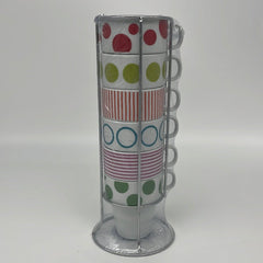 Cappuccino Cups Set of 6 Dots & Stripes - Eva Essentials