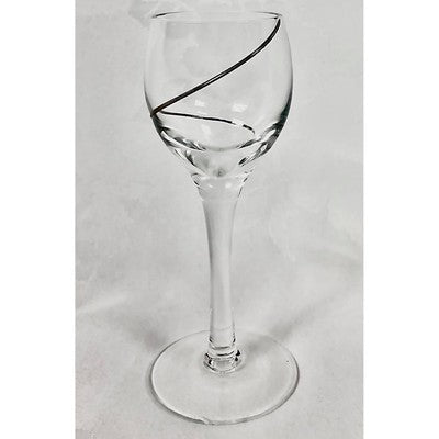 Contemporary Crystal Clear with Black Swirl Wine Glasses Set of 6 - Eva Essentials