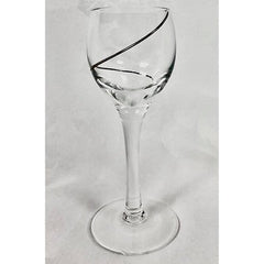 Contemporary Crystal Clear with Black Swirl Wine Glasses Set of 6 - Eva Essentials