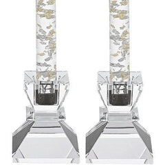 Crystal Candlestick Holders Set of 2 Tapered Candle Holders - Beautiful Handcrafted Crystal Accents Perfect for Modern - Eva Essentials