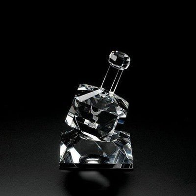 Crystal Etched Dreidel on Crystal Stand Figurine - Eva Essentials