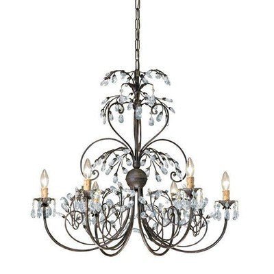 Crystorama 4296 - DR Victoria 6 Light Swarovski Spectra Crystal Candle Chandelier Dark Rust - Eva Essentials