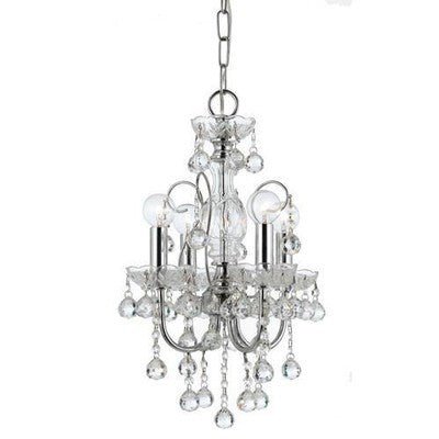 Crystorama Imperial 4 Light Mini Chandelier in Polished Chrome 3324 - CH - CL - MWP - Eva Essentials