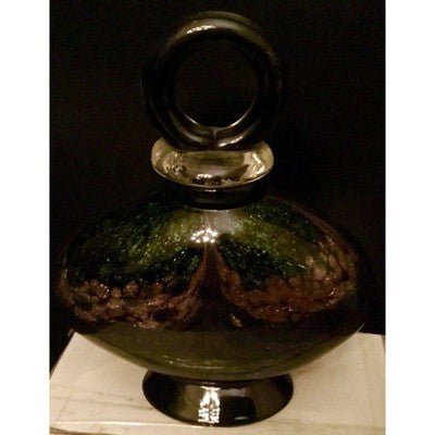 Dale Tiffany Favrille Emerald Mardi Gras Hand Blown Art Glass Perfume Bottle PG70377 - Eva Essentials