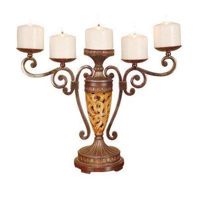 Dale Tiffany PA500231 Dark Brown 5 - Light Verona Candleholder with Dark Brown - Eva Essentials