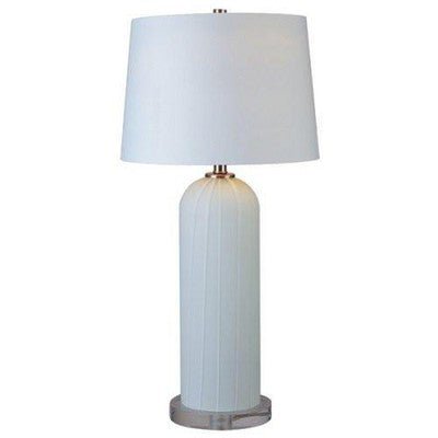 ET2 E20217 Contemporary / Modern Single Light Up Lighting Table Lamp from the Metro Collect, Matte White - Eva Essentials