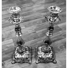 Extra Tall Silver Plated Shabbat Candlestick Holders - Eva Essentials